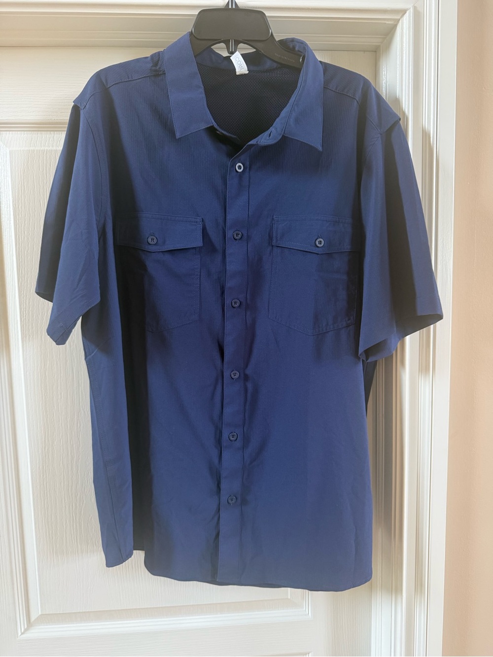 Core 365 Mens XL Navy Blue Short Sleeve Button Up Shirt CE510